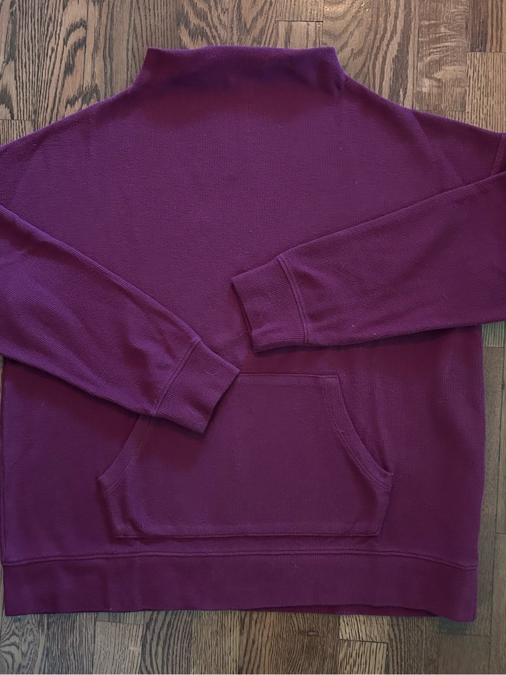 Banana Republic Women’s Funnel Neck Sweater in Burgandy Front Kangaroo Pocket
